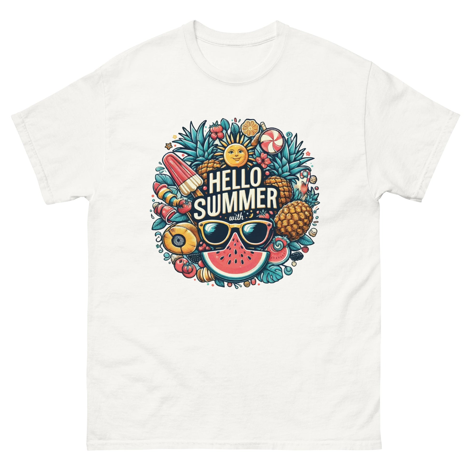 Hello Summer | Unisex T Shirt - White - T-Shirts Online