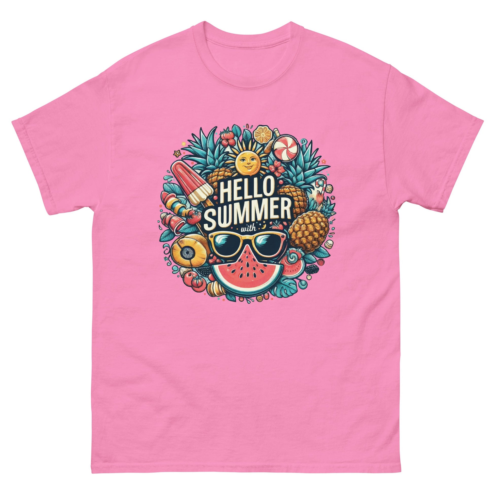 Hello Summer | Unisex T Shirt - Azalea - T-Shirts Online