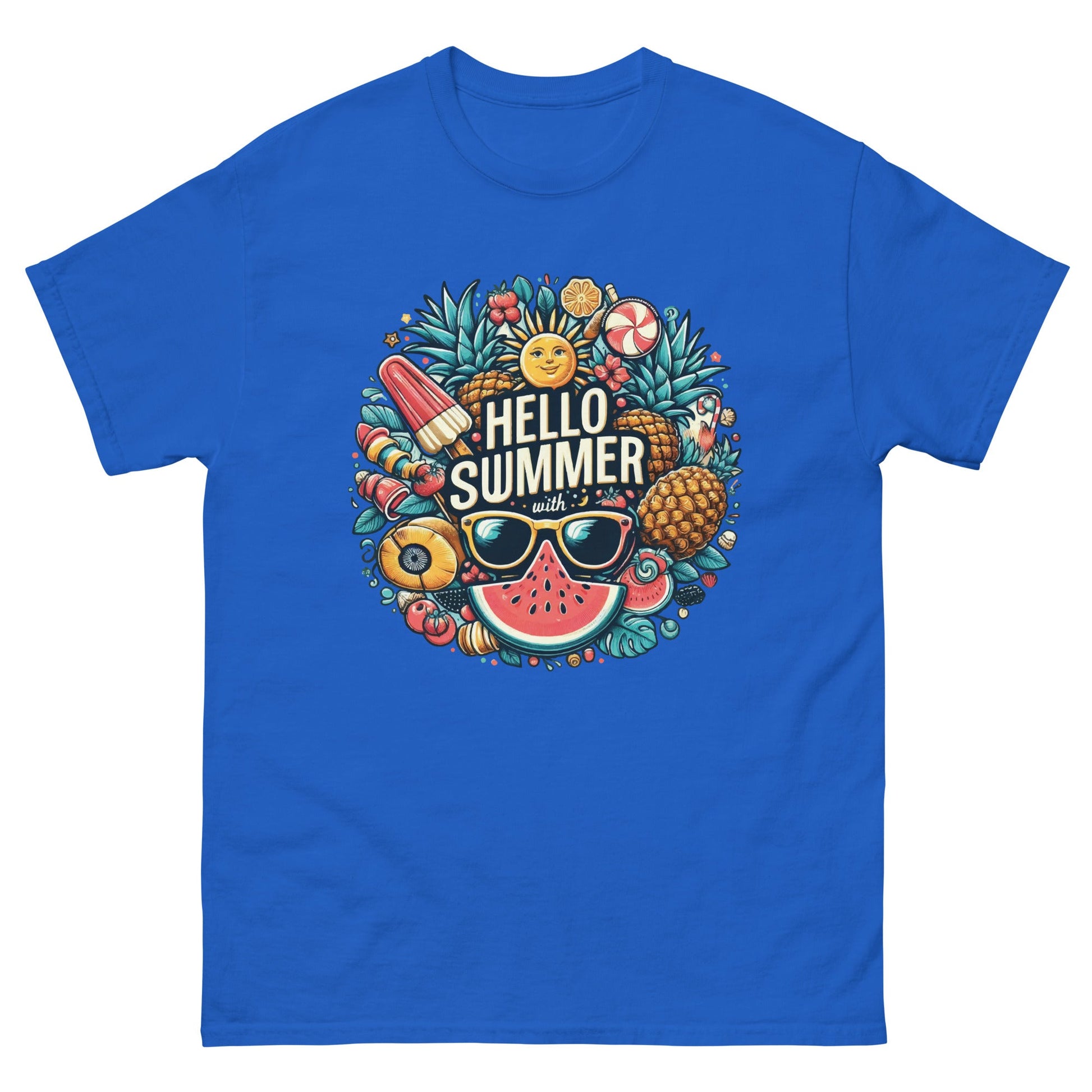 Hello Summer | Unisex T Shirt - Royal - T-Shirts Online
