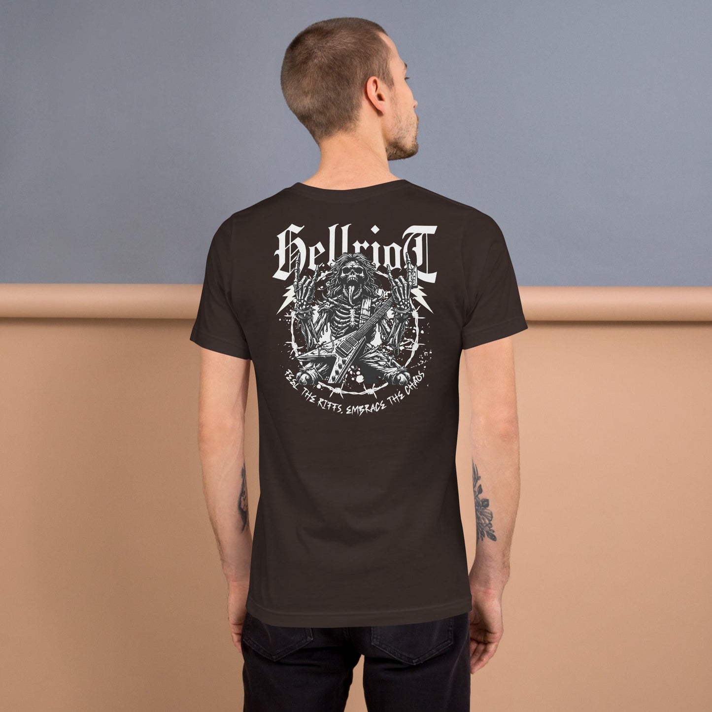 Hellride T-Shirt | Rock Music Graphic Tee - Brown - T-Shirts Online