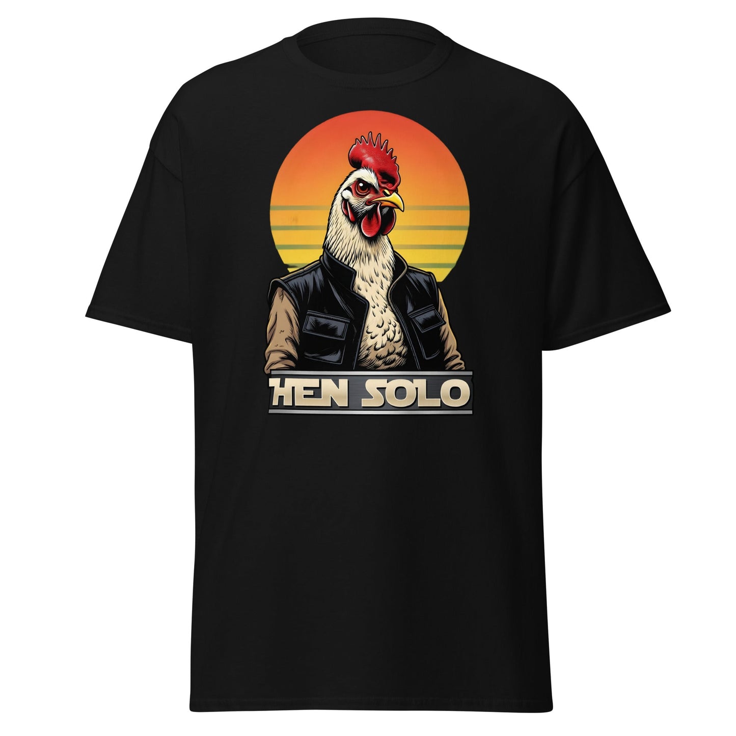 Hen Solo T-Shirt | Funny Star Wars Chicken Pun Graphic Tee - Black - T-Shirts Online