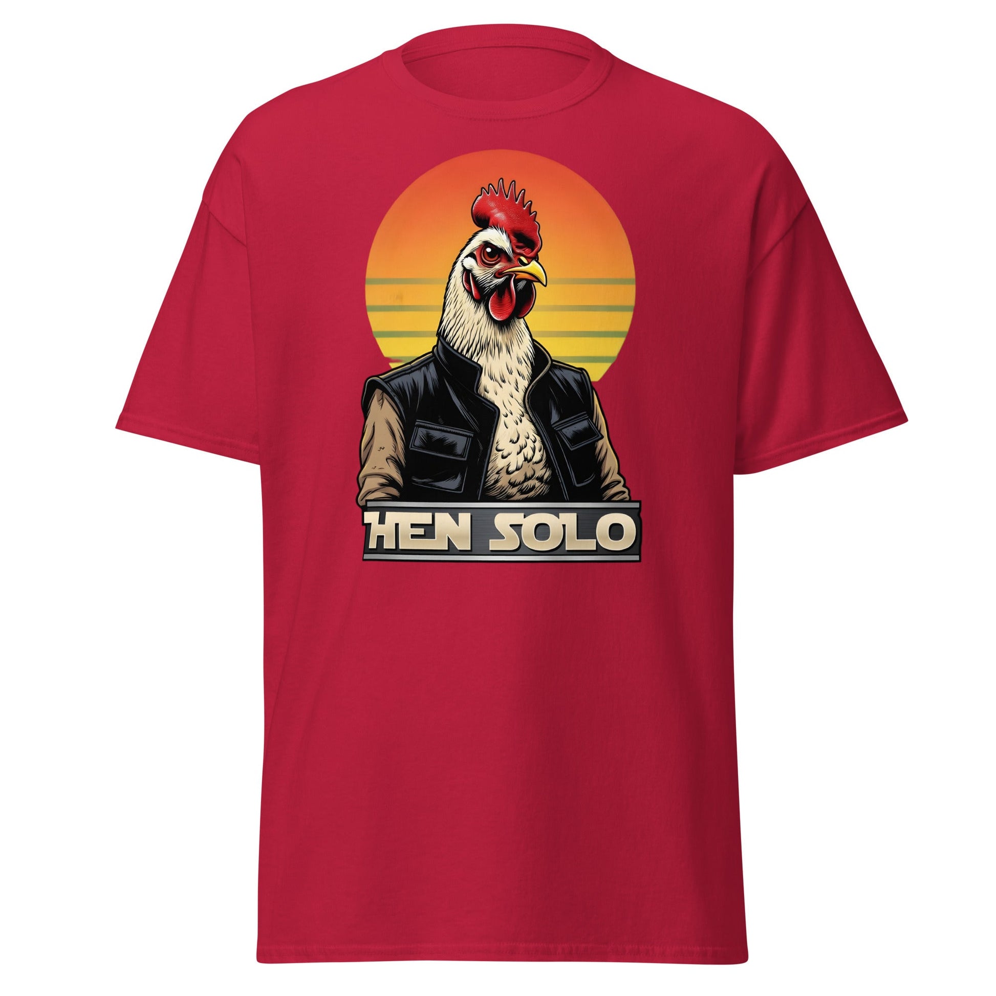 Hen Solo T-Shirt | Funny Star Wars Chicken Pun Graphic Tee - Cardinal - T-Shirts Online