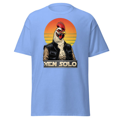 Hen Solo T-Shirt | Funny Star Wars Chicken Pun Graphic Tee - Carolina Blue - T-Shirts Online