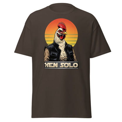 Hen Solo T-Shirt | Funny Star Wars Chicken Pun Graphic Tee - Dark Chocolate - T-Shirts Online