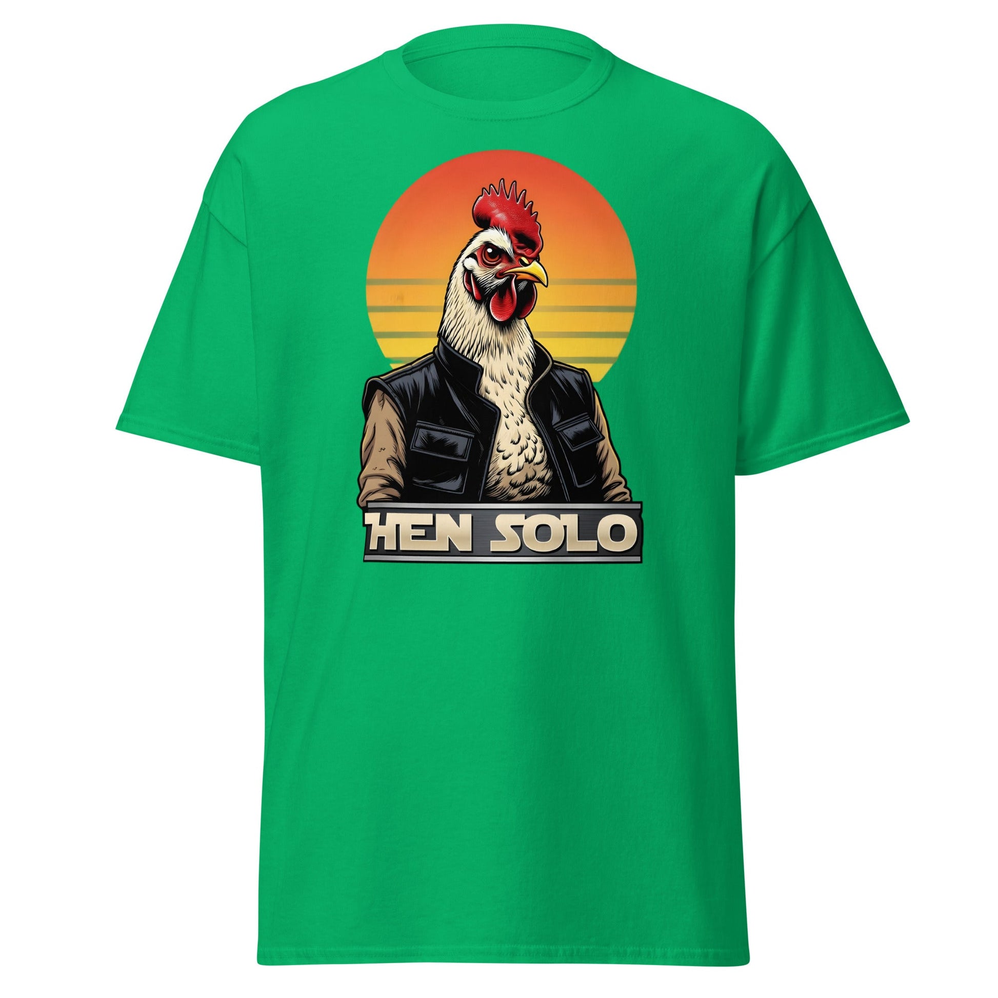 Hen Solo T-Shirt | Funny Star Wars Chicken Pun Graphic Tee - Irish Green - T-Shirts Online