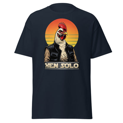 Hen Solo T-Shirt | Funny Star Wars Chicken Pun Graphic Tee - Navy - T-Shirts Online