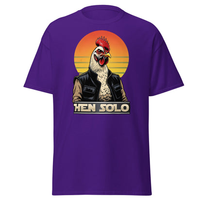 Hen Solo T-Shirt | Funny Star Wars Chicken Pun Graphic Tee - Purple - T-Shirts Online