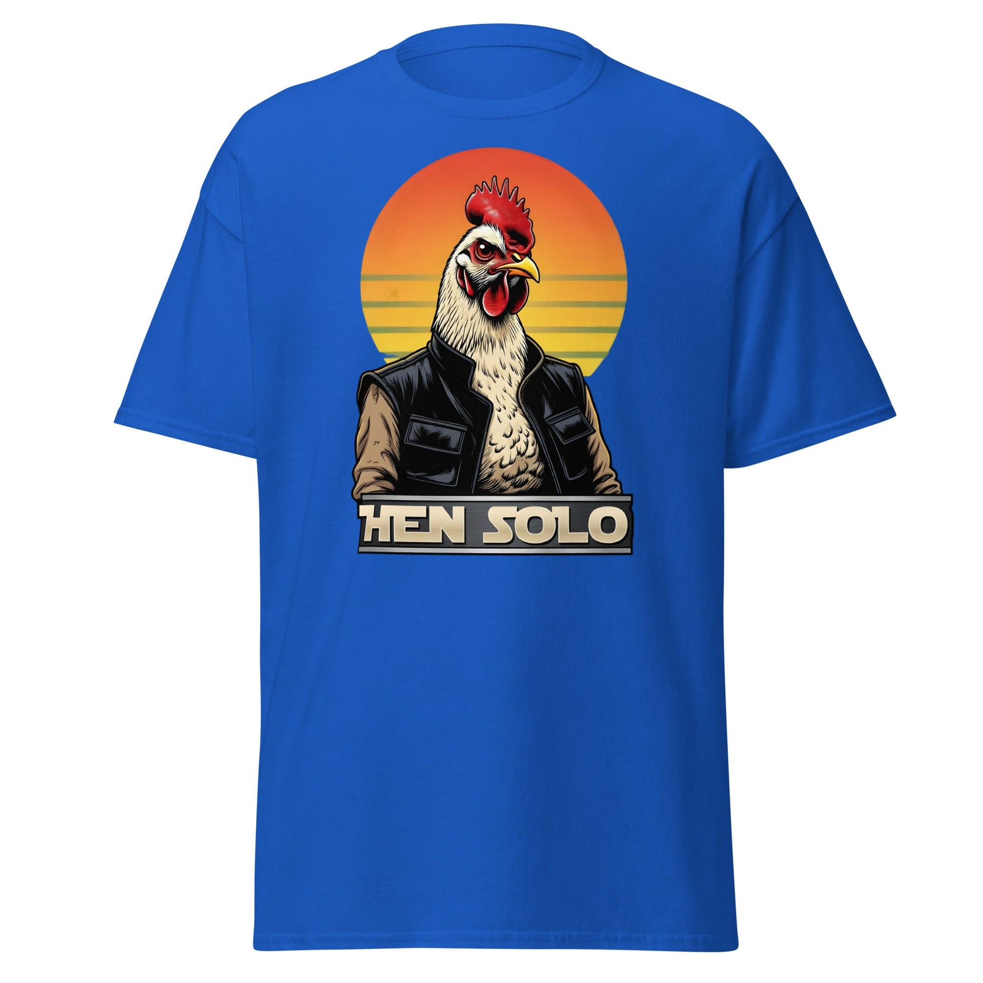 Hen Solo T-Shirt | Funny Star Wars Chicken Pun Graphic Tee - Royal - T-Shirts Online