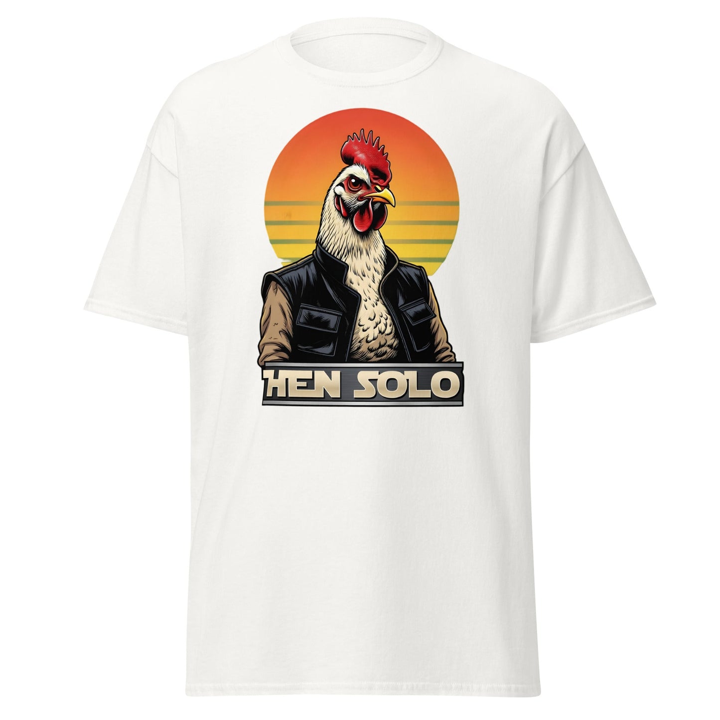 Hen Solo T-Shirt | Funny Star Wars Chicken Pun Graphic Tee - White - T-Shirts Online
