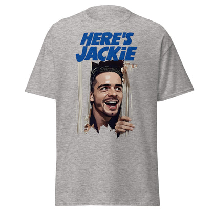Here's Jackie T-Shirt | Jack Grealish The Shining Parody Tee - Sport Grey - T-Shirts Online