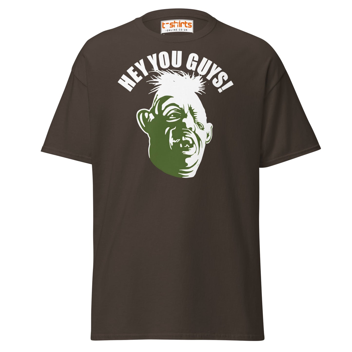 Hey You Guys T-Shirt | Funny Retro Quote Tee - Dark Chocolate - T-Shirts Online