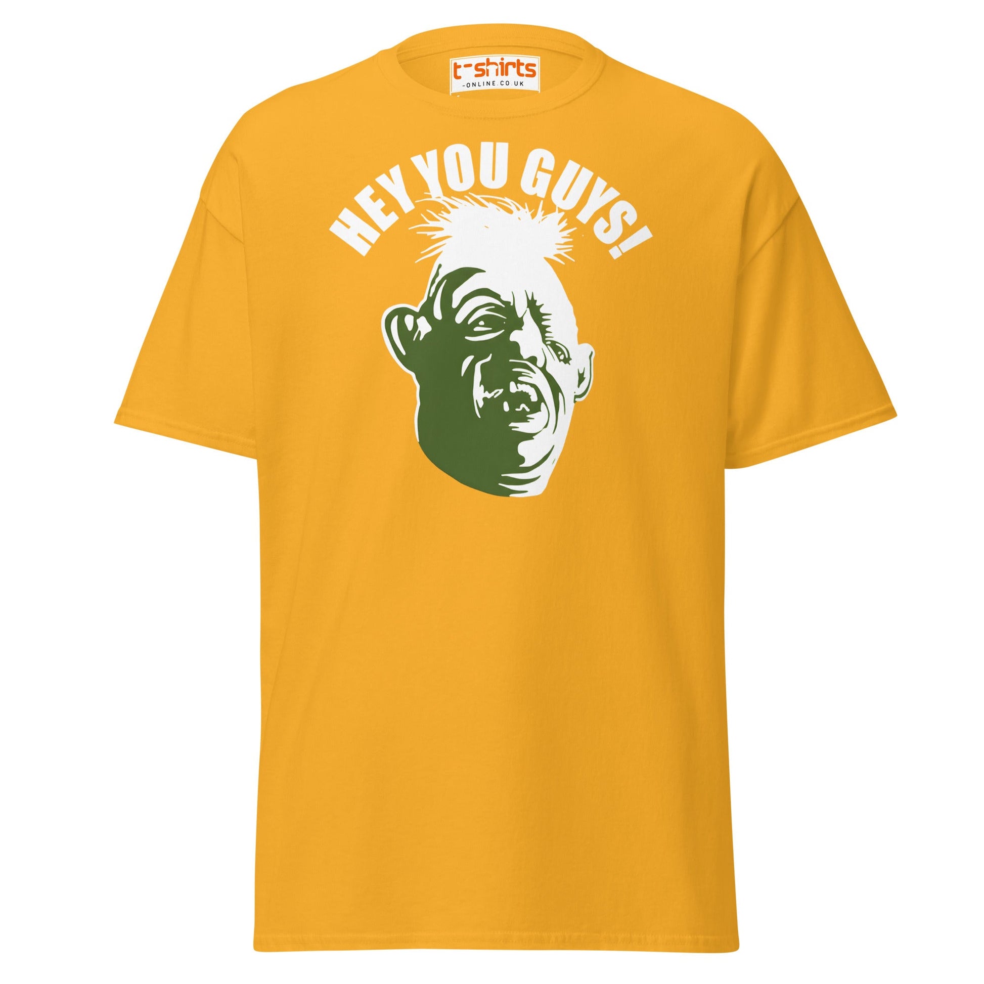 Hey You Guys T-Shirt | Funny Retro Quote Tee - Gold - T-Shirts Online