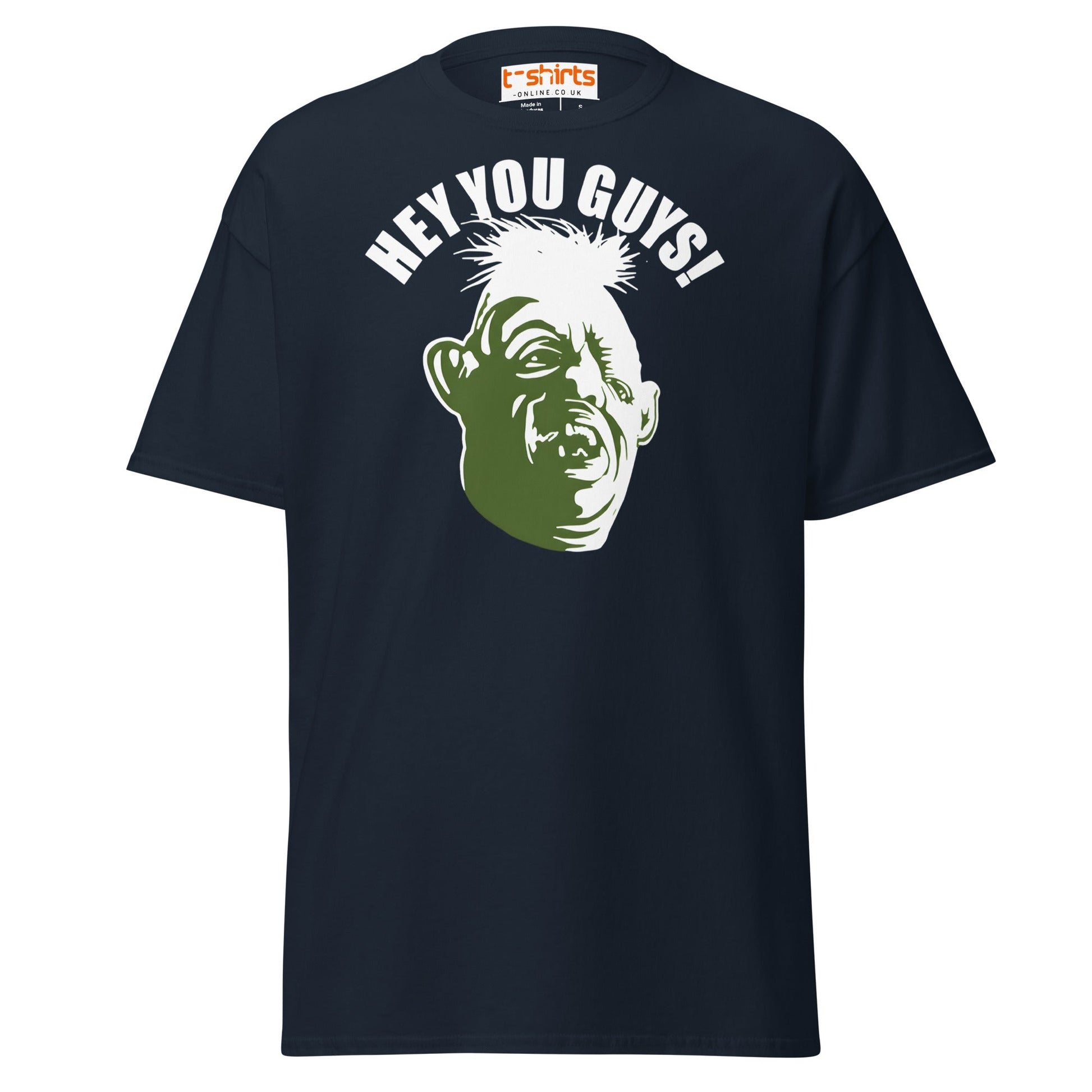 Hey You Guys T-Shirt | Funny Retro Quote Tee - Navy - T-Shirts Online