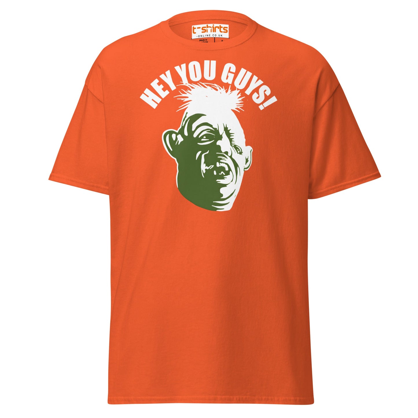 Hey You Guys T-Shirt | Funny Retro Quote Tee - Orange - T-Shirts Online