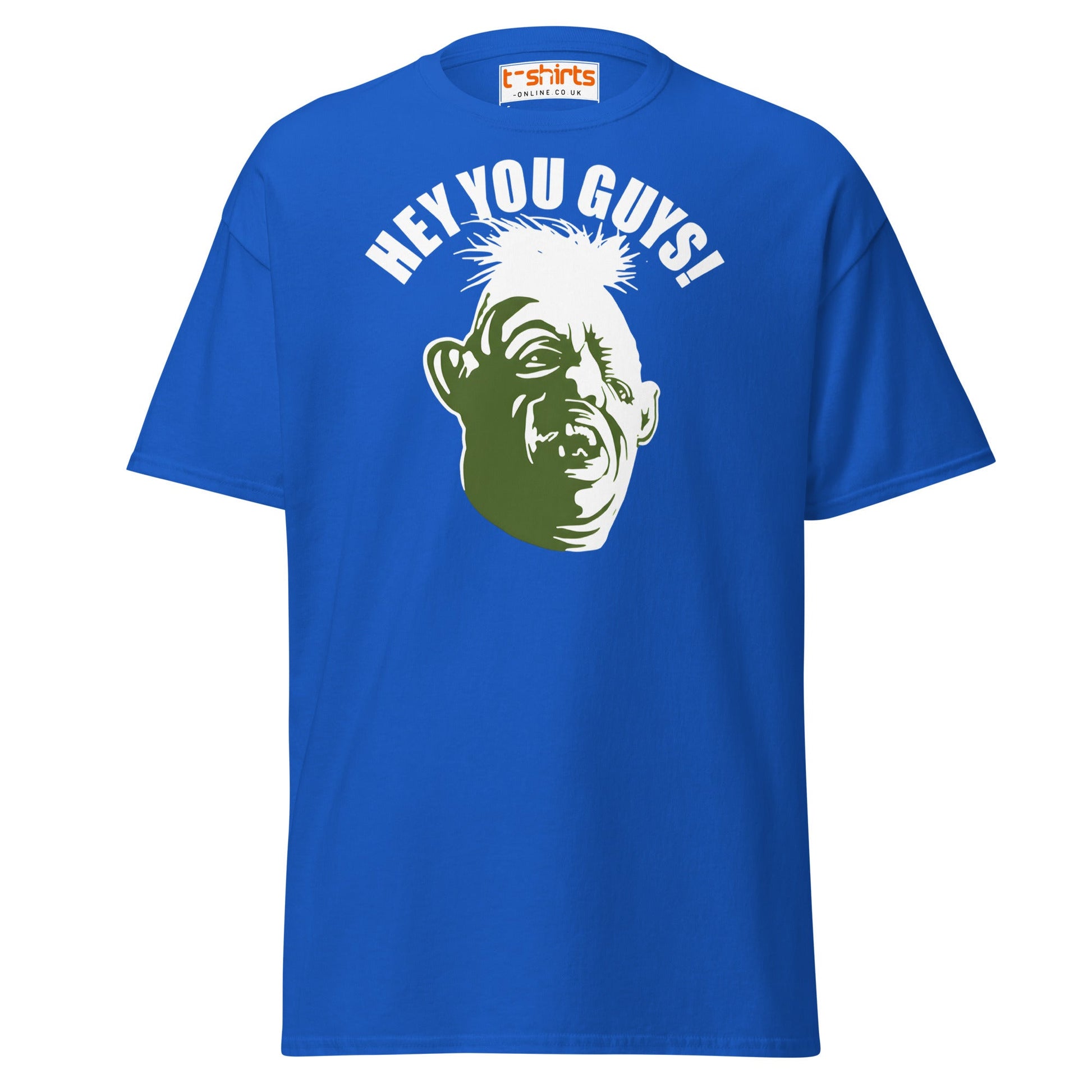 Hey You Guys T-Shirt | Funny Retro Quote Tee - Royal - T-Shirts Online