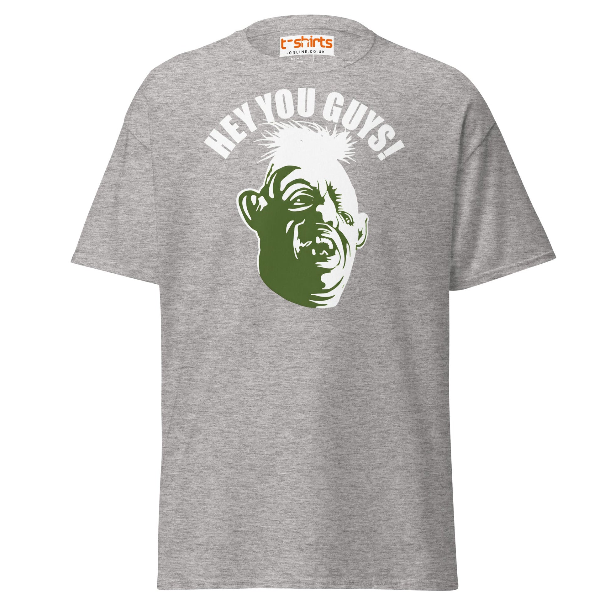 Hey You Guys T-Shirt | Funny Retro Quote Tee - Sport Grey - T-Shirts Online