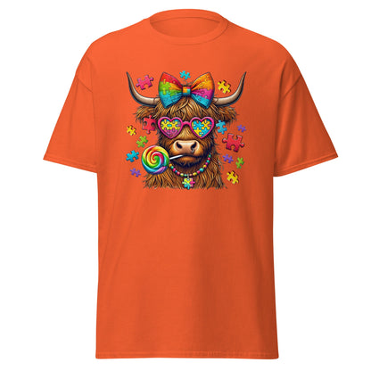 Highland Cow | Autism T-Shirt - Orange - T-Shirts Online