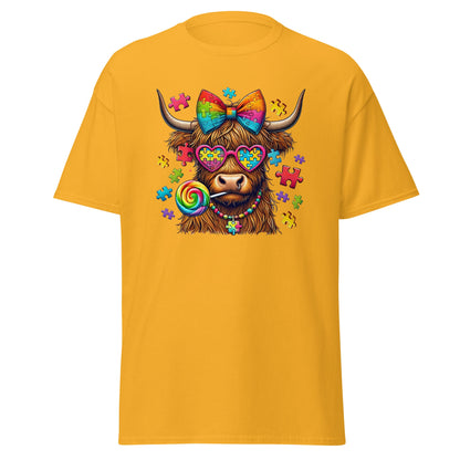 Highland Cow | Autism T-Shirt - Gold - T-Shirts Online