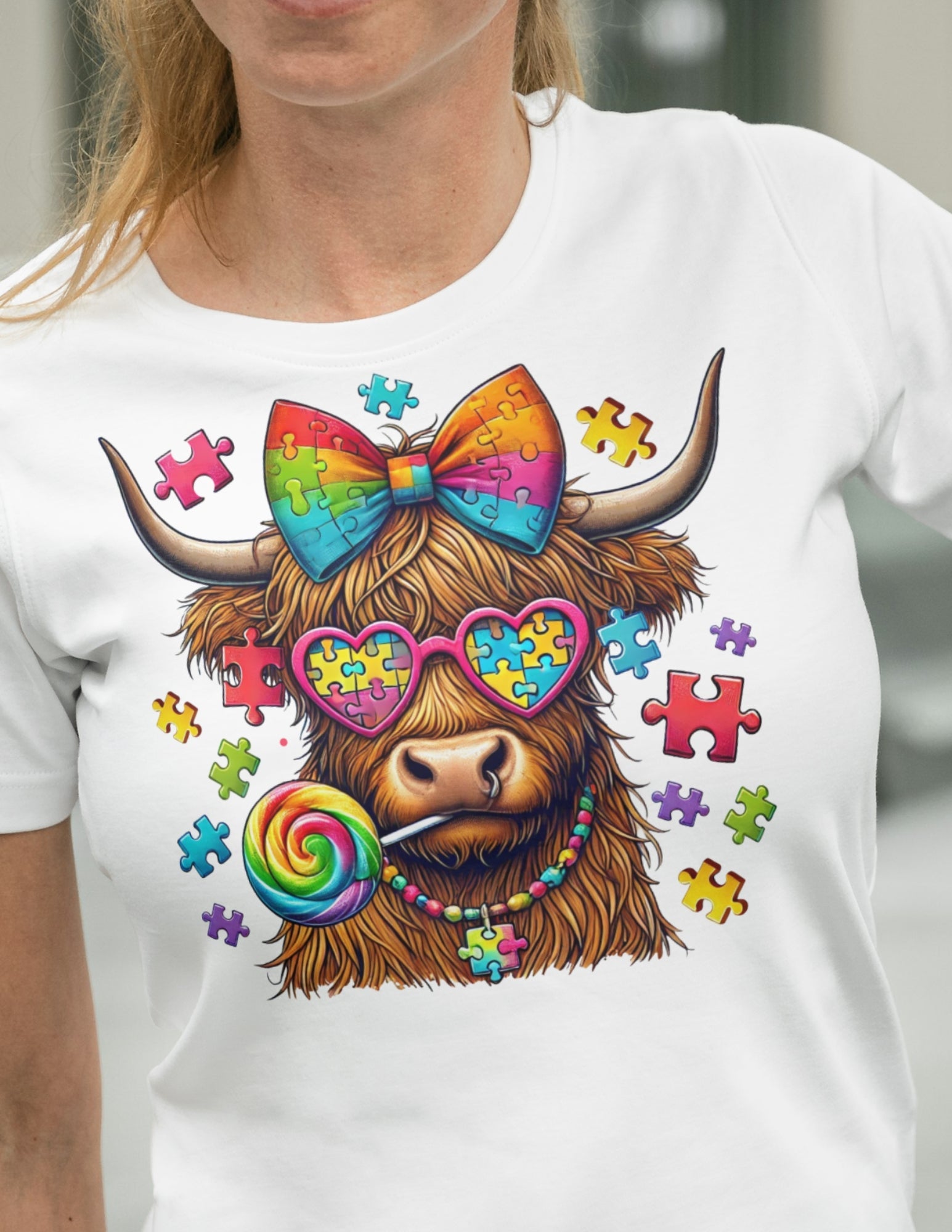 Highland Cow | Autism T-Shirt - Black - T-Shirts Online