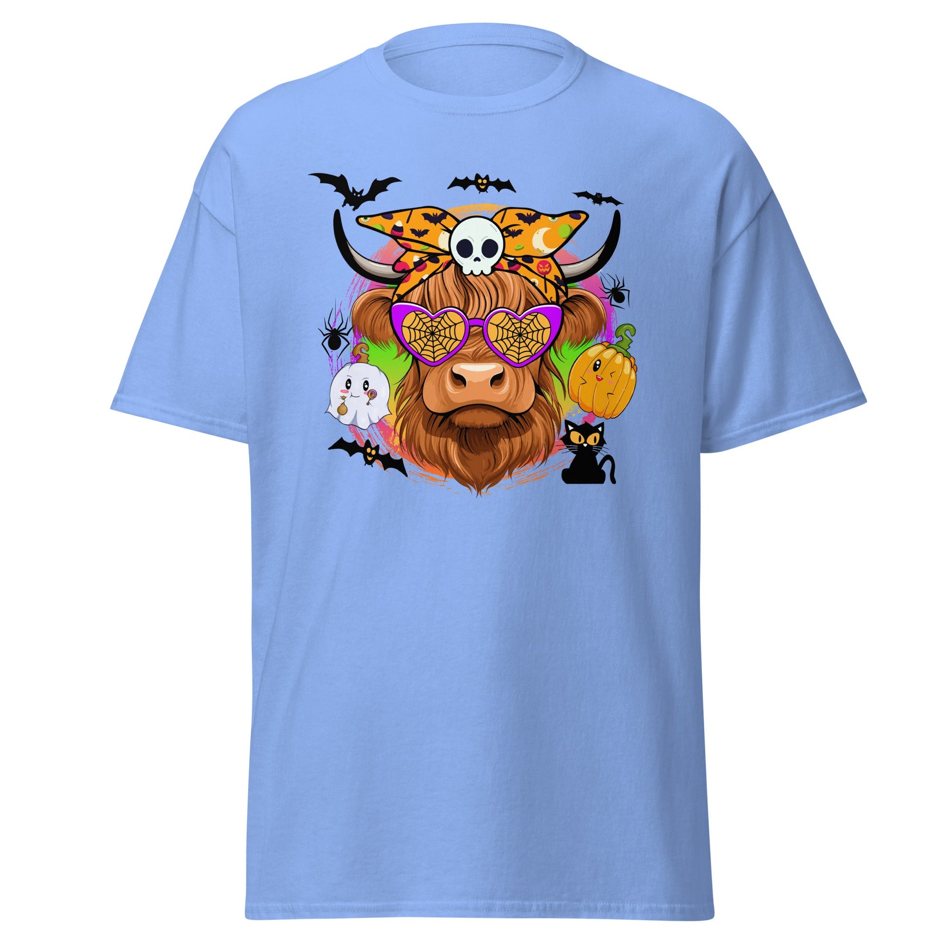 Highland Halloween | Halloween Cow T-Shirt - Carolina Blue - T-Shirts Online