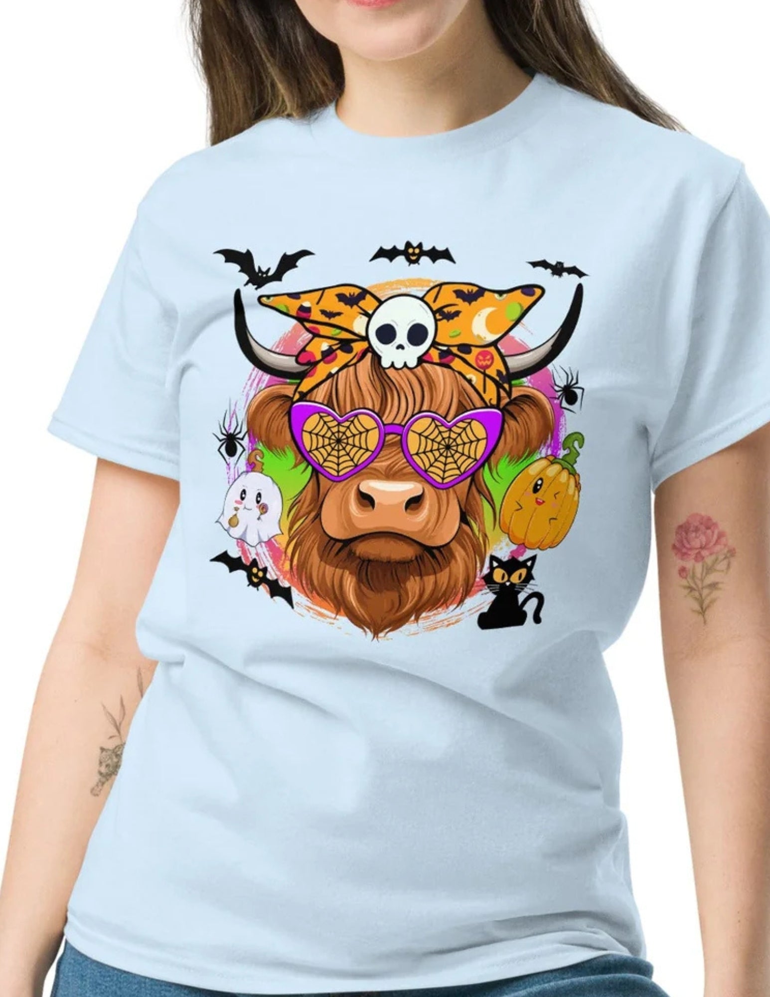 Highland Halloween | Halloween Cow T-Shirt - Black - T-Shirts Online