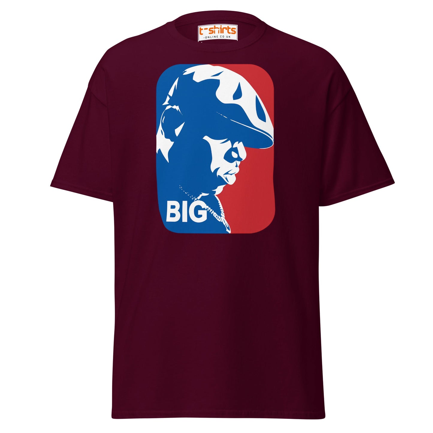 Hip Hop Legend BIG Silhouette T-Shirt | Streetwear Tee - Maroon - T-Shirts Online