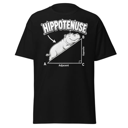 Hippotenuse Funny Hippo Math Pun T-Shirt - Black - T-Shirts Online