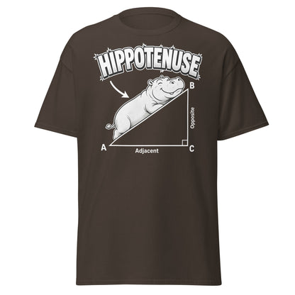 Hippotenuse Funny Hippo Math Pun T-Shirt - Dark Chocolate - T-Shirts Online