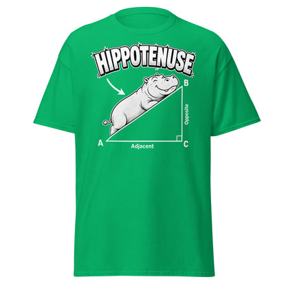 Hippotenuse Funny Hippo Math Pun T-Shirt - Irish Green - T-Shirts Online