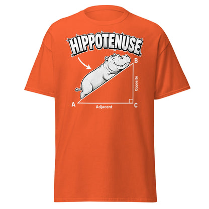 Hippotenuse Funny Hippo Math Pun T-Shirt - Orange - T-Shirts Online
