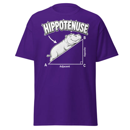 Hippotenuse Funny Hippo Math Pun T-Shirt - Purple - T-Shirts Online