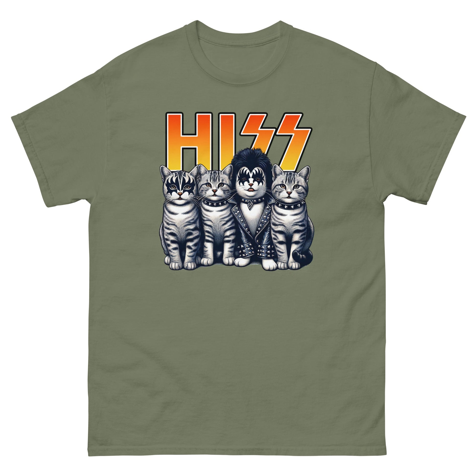 HISS | Cat T-Shirt - Military Green - T-Shirts Online