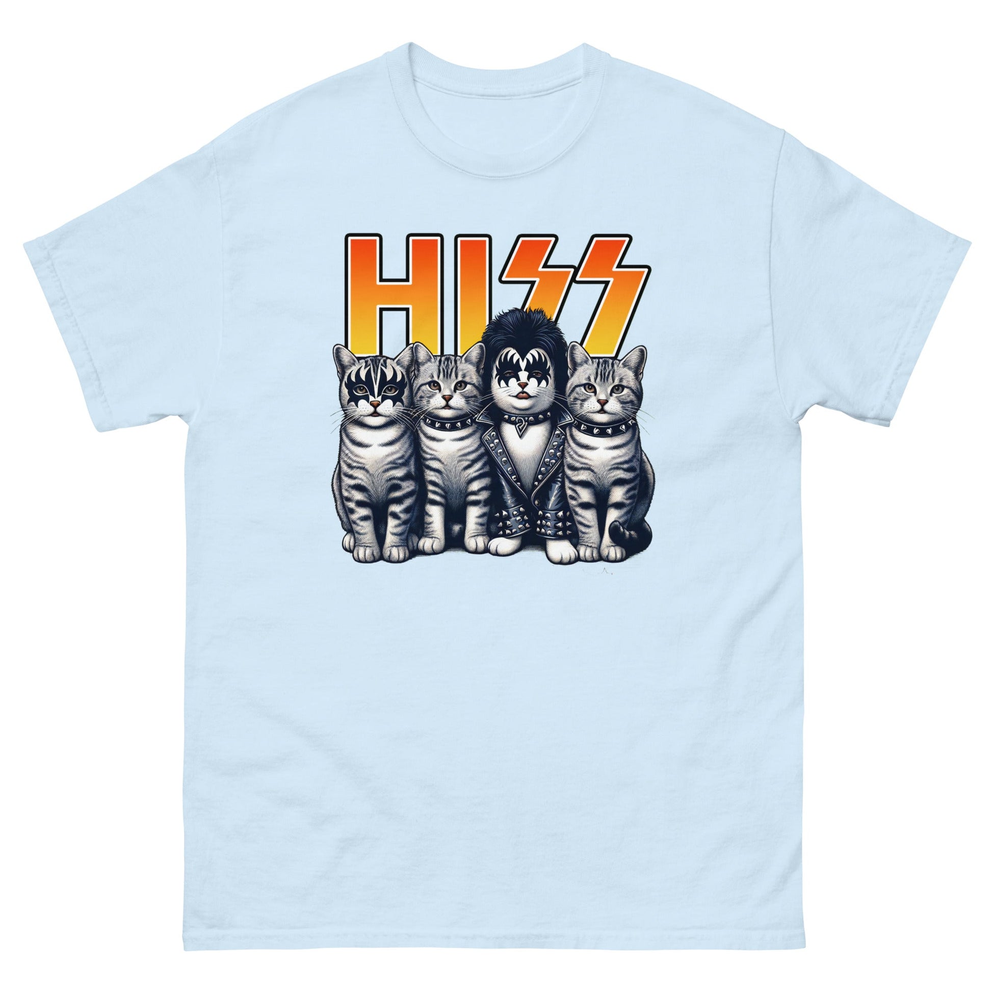 HISS | Cat T-Shirt - Light Blue - T-Shirts Online