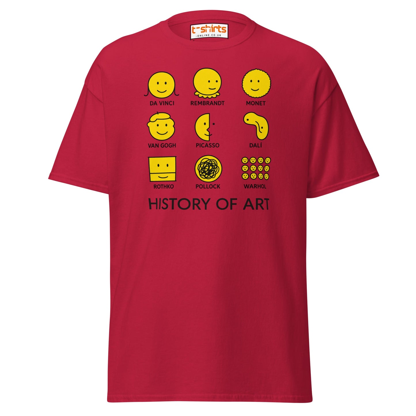 History of Art Smiley Face Funny Artist T-Shirt - Cardinal - T-Shirts Online