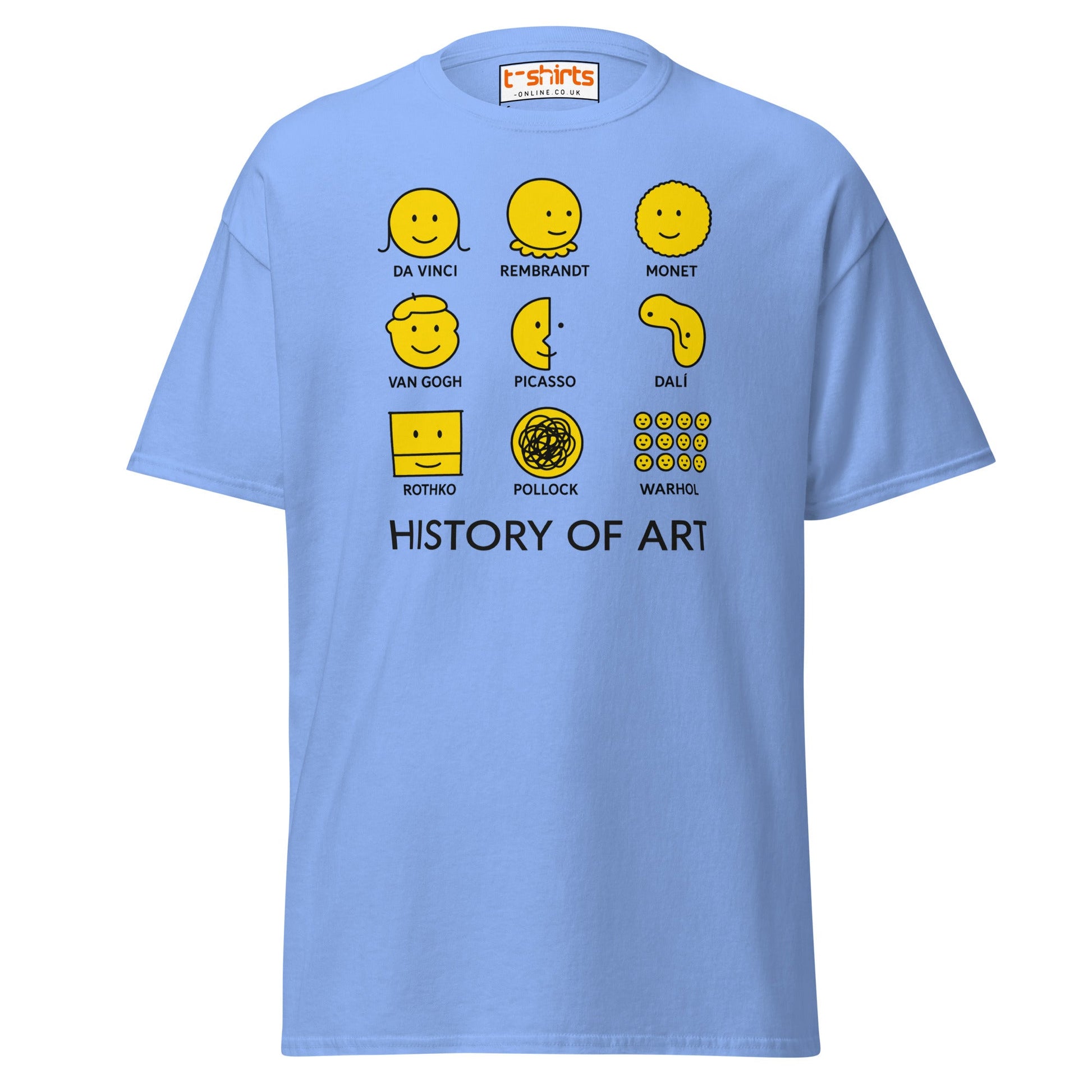 History of Art Smiley Face Funny Artist T-Shirt - Carolina Blue - T-Shirts Online