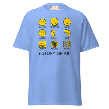 History of Art Smiley Face Funny Artist T-Shirt - Carolina Blue - T-Shirts Online