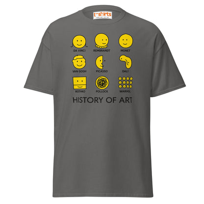 History of Art Smiley Face Funny Artist T-Shirt - Charcoal - T-Shirts Online