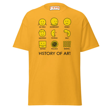 History of Art Smiley Face Funny Artist T-Shirt - Gold - T-Shirts Online