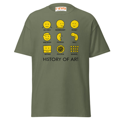 History of Art Smiley Face Funny Artist T-Shirt - Military Green - T-Shirts Online