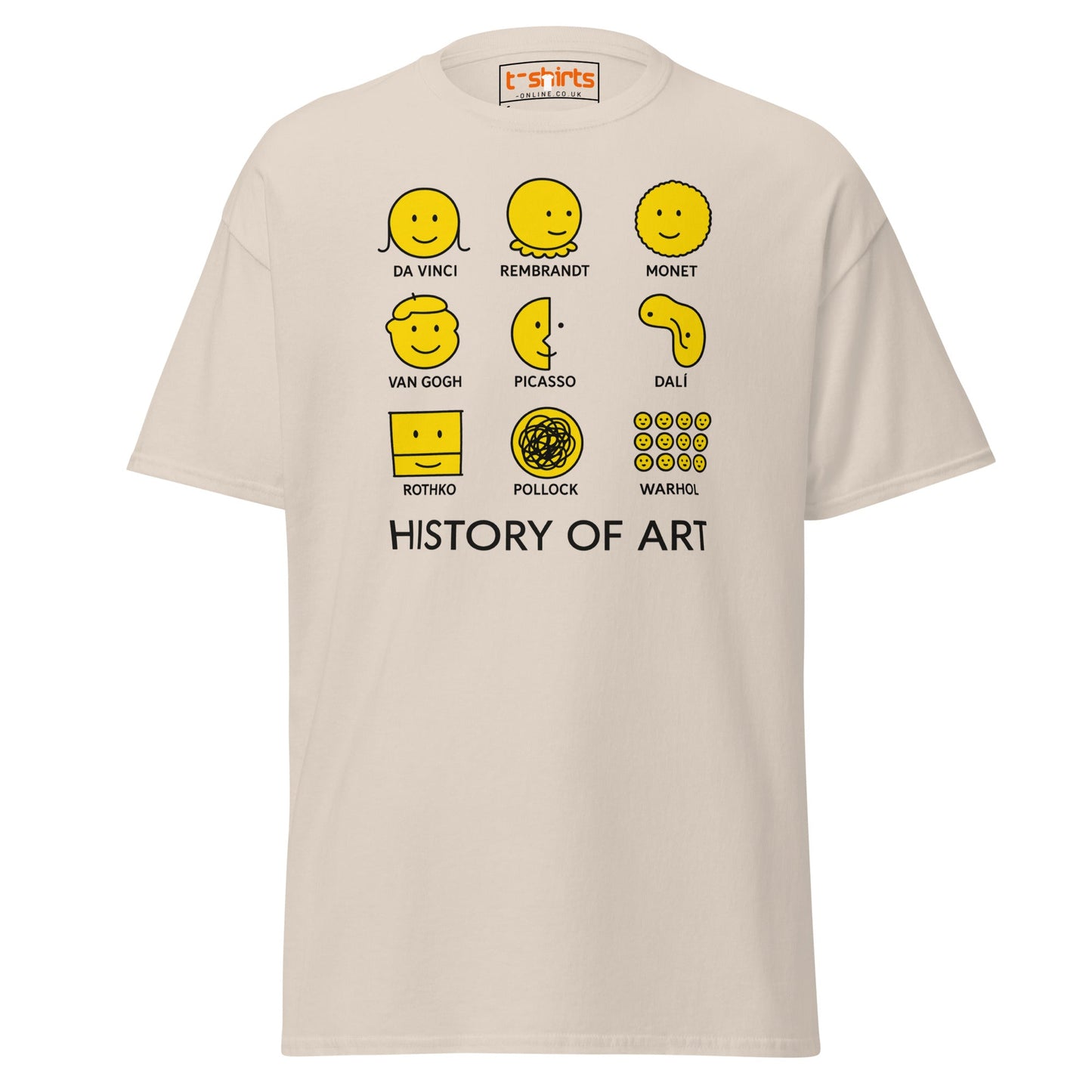 History of Art Smiley Face Funny Artist T-Shirt - Natural - T-Shirts Online