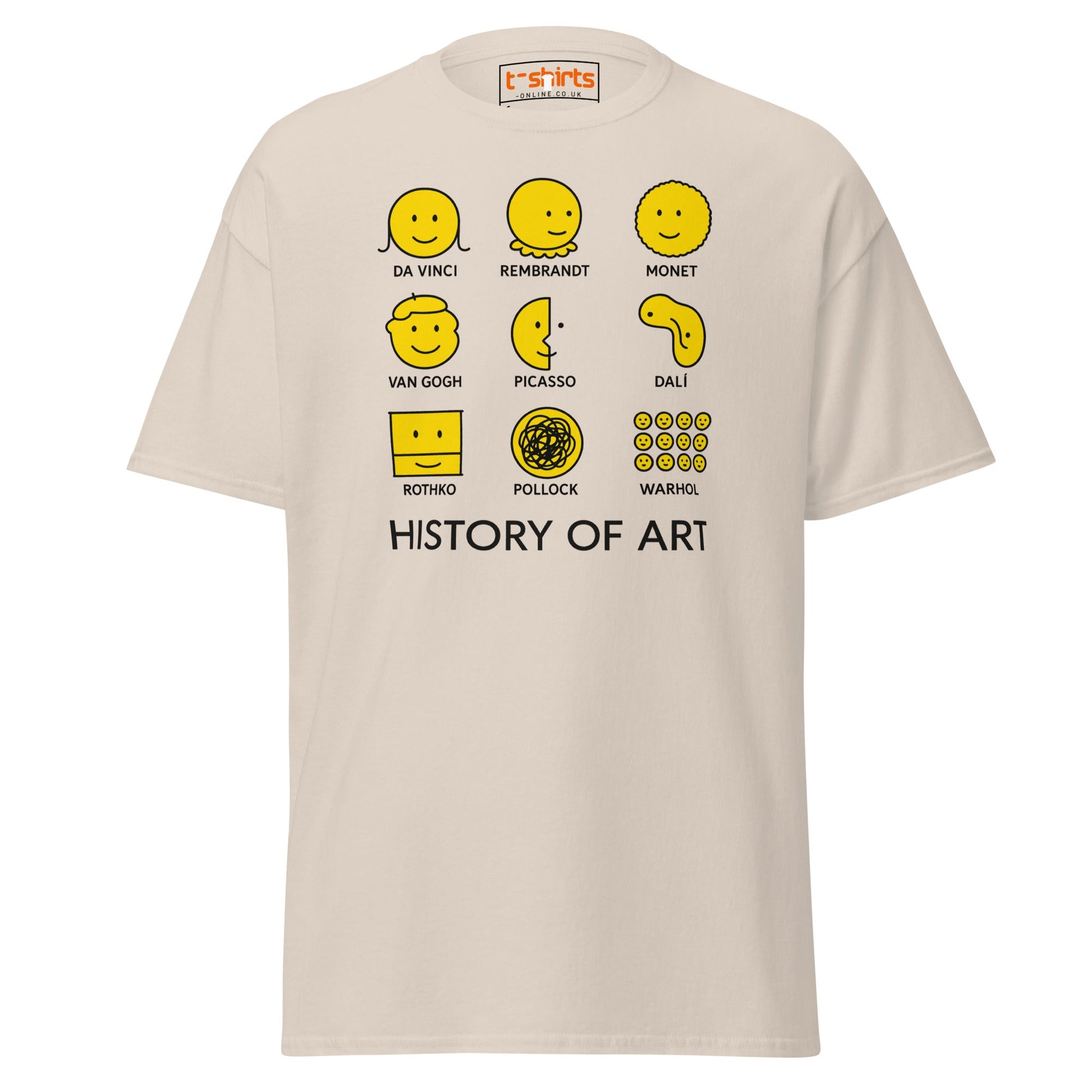 History of Art Smiley Face Funny Artist T-Shirt - Natural - T-Shirts Online