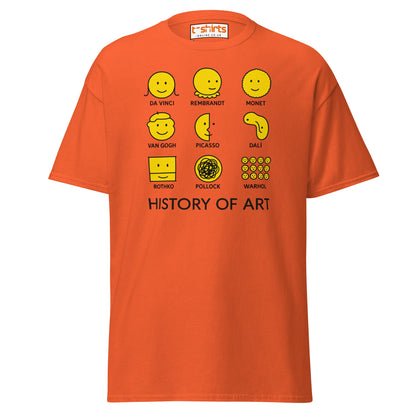 History of Art Smiley Face Funny Artist T-Shirt - Orange - T-Shirts Online