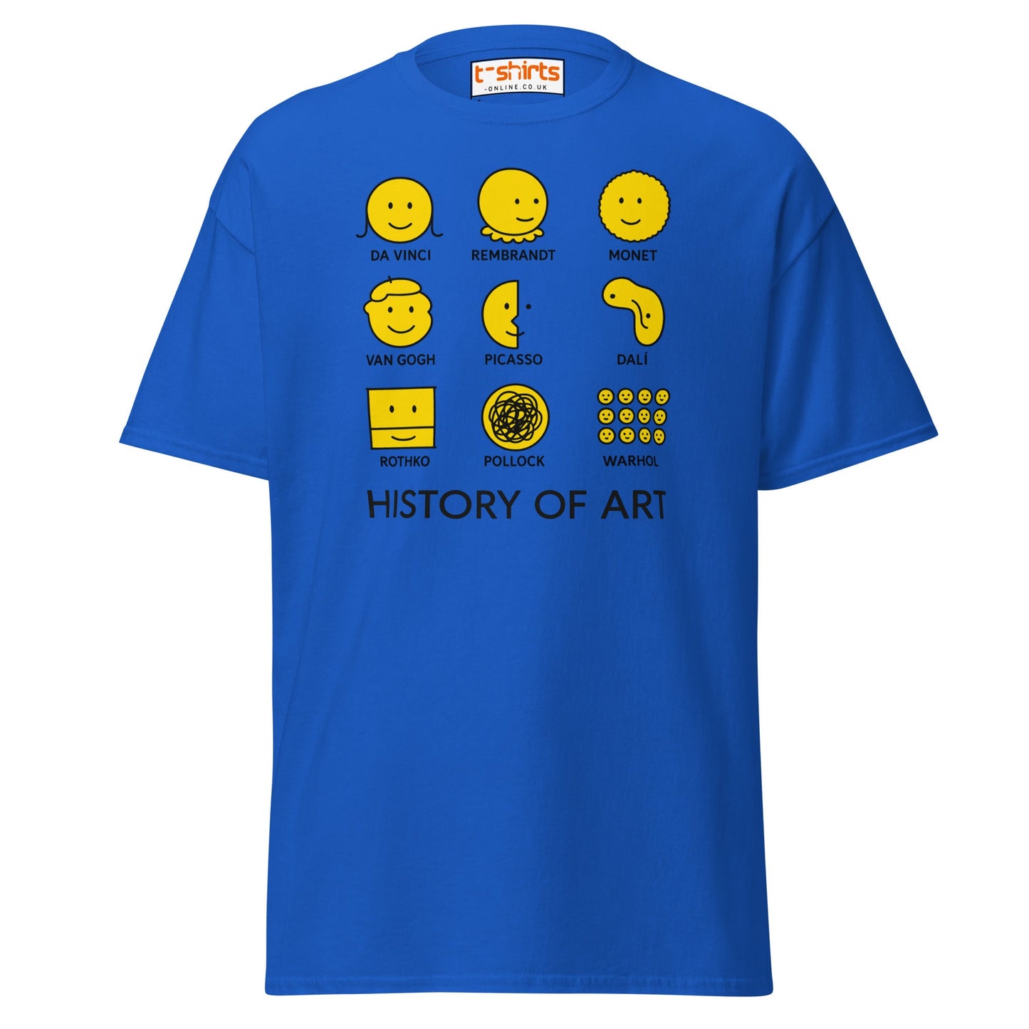 History of Art Smiley Face Funny Artist T-Shirt - Royal - T-Shirts Online