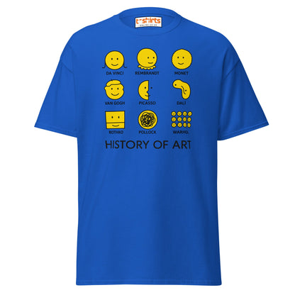 History of Art Smiley Face Funny Artist T-Shirt - Royal - T-Shirts Online