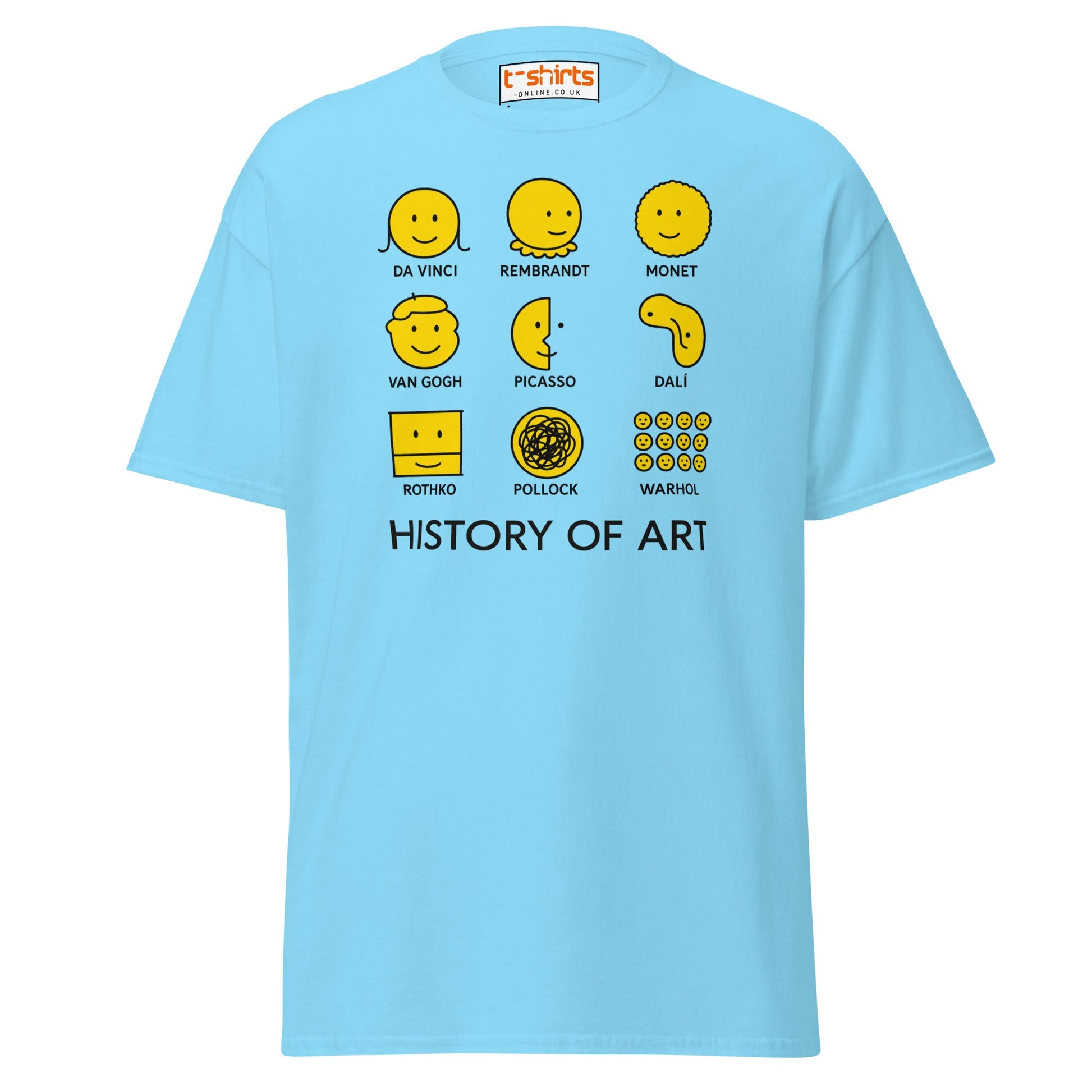 History of Art Smiley Face Funny Artist T-Shirt - Sky - T-Shirts Online