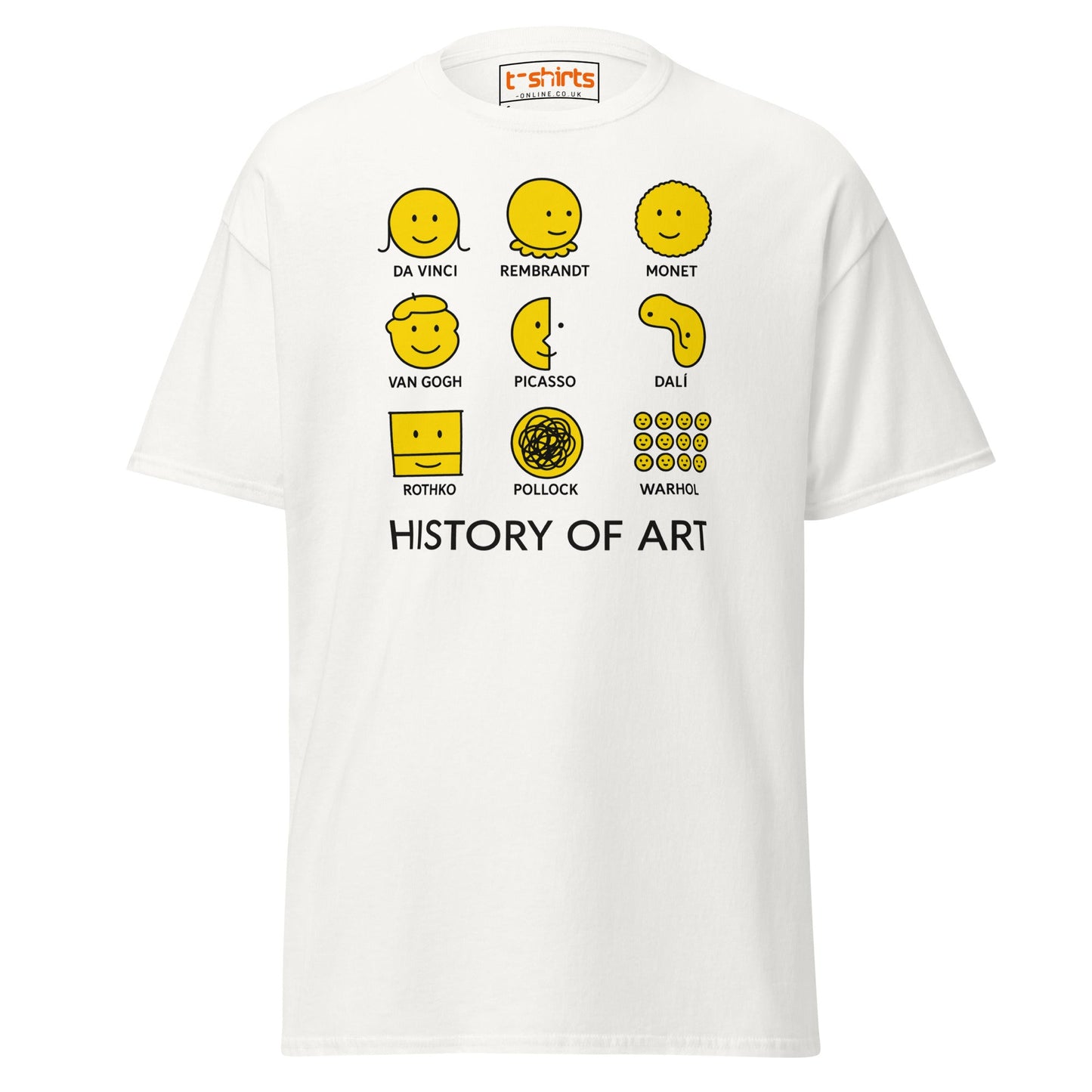 History of Art Smiley Face Funny Artist T-Shirt - White - T-Shirts Online