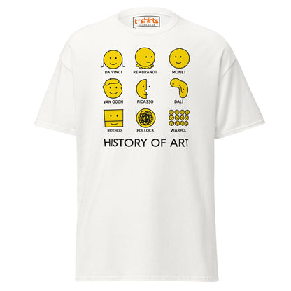 History of Art Smiley Face Funny Artist T-Shirt - White - T-Shirts Online
