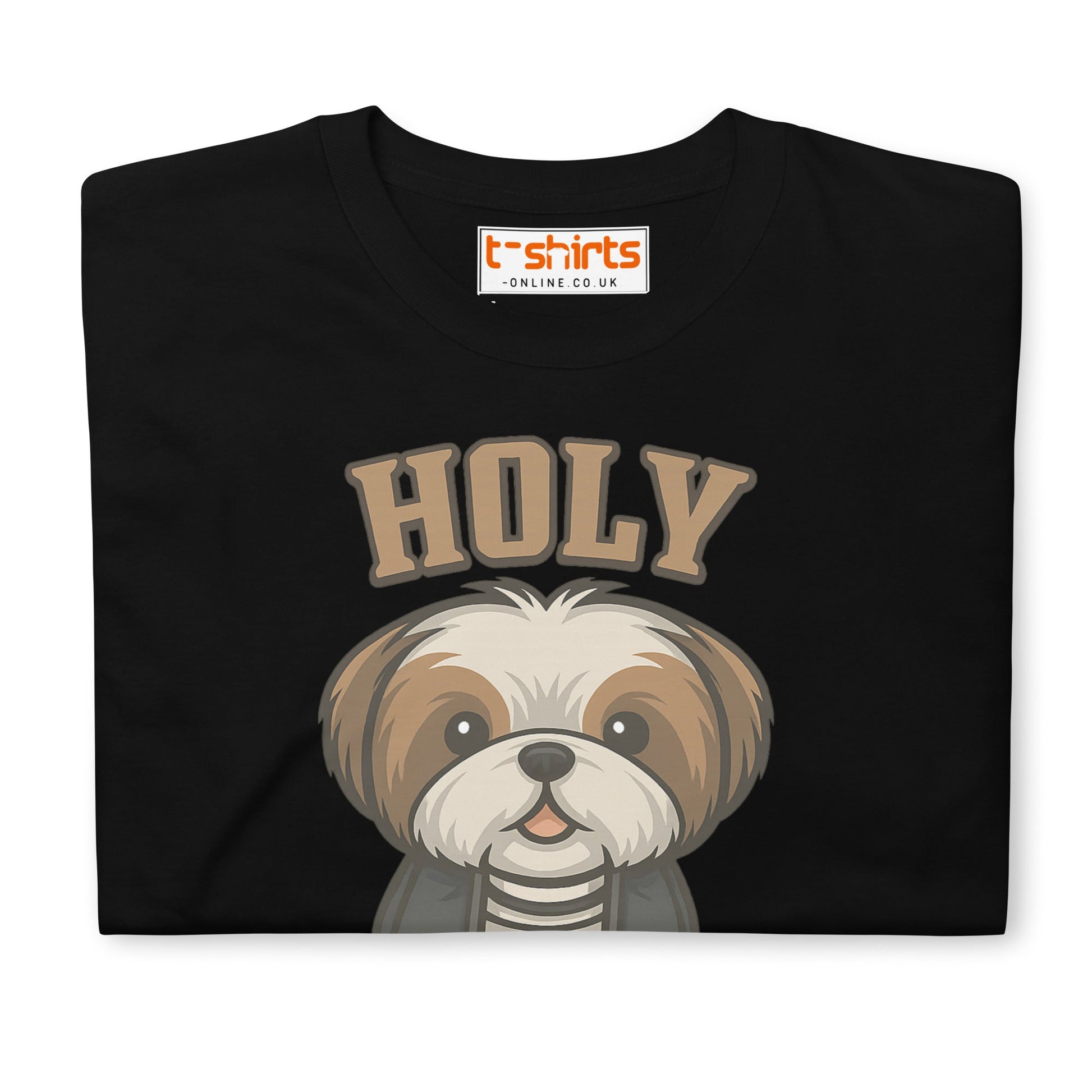 Holy Shih Tzu Funny Dog Pun T-Shirt - Black - T-Shirts Online