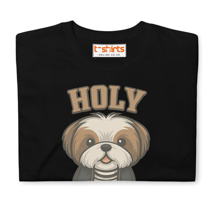 Holy Shih Tzu Funny Dog Pun T-Shirt - Black - T-Shirts Online