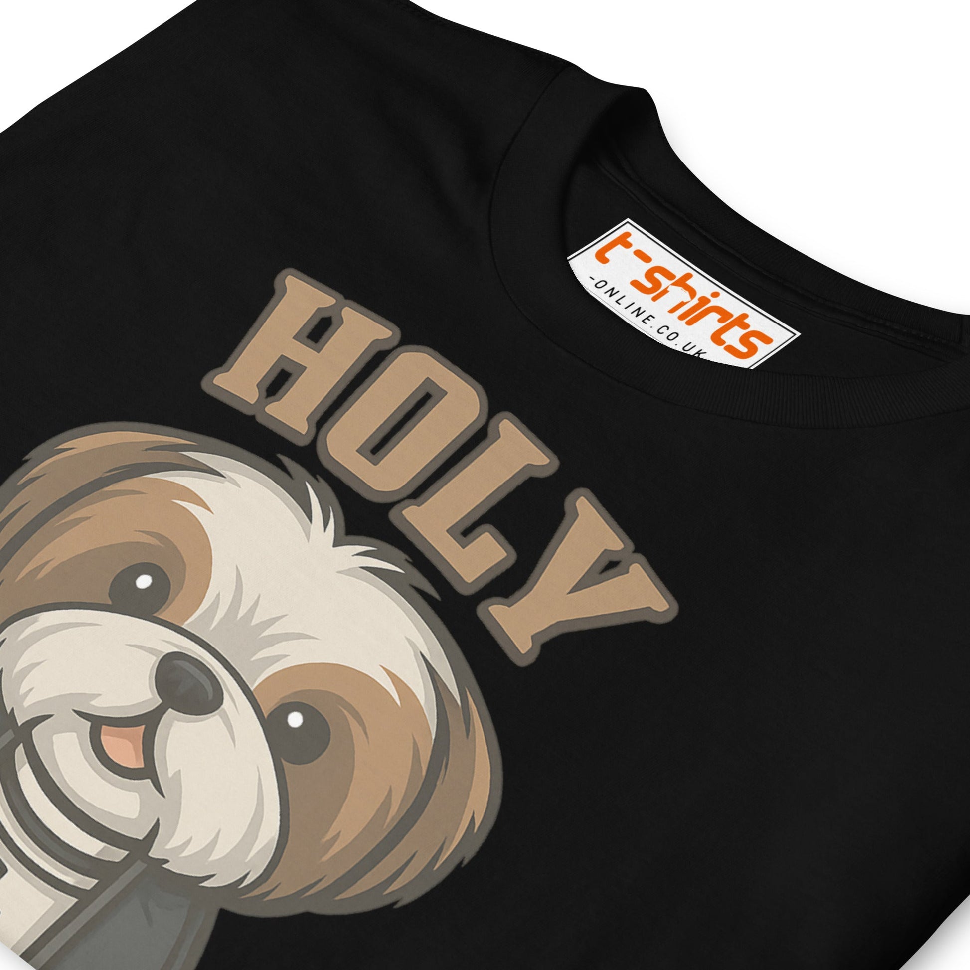Holy Shih Tzu Funny Dog Pun T-Shirt - Black - T-Shirts Online